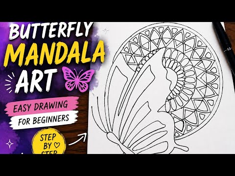 Butterfly Mandala Drawing||Mandala Art For Beginners||Mandala Step By Step Tutorial 