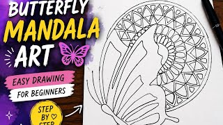 Celebrity Butterfly Mandala Drawing||Mandala Art For Beginners||Mandala Step By Step Tutorial  Profile