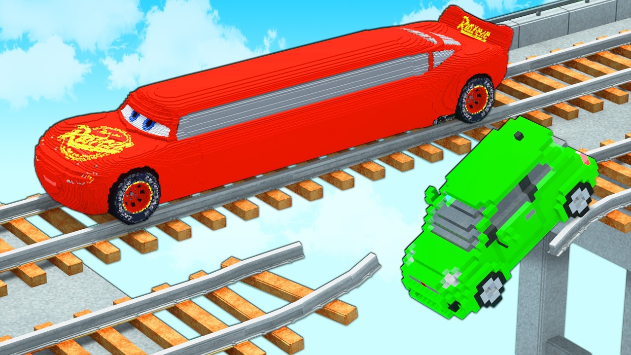 LONG CARS vs BROKEN RAILS in Teardown