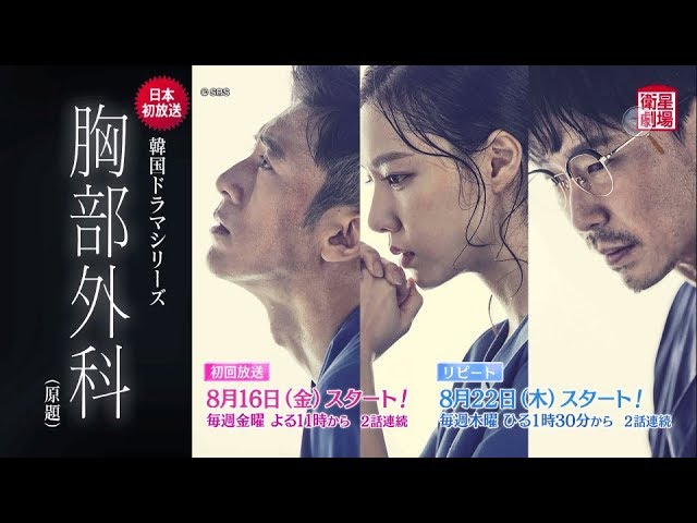衛星劇場2019年08月＞韓国ドラマ コ・ス×オム・ギジュン主演の 『胸部
