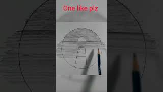 Circle drawing - easy circle drawing - easy circle scenery - easy pencil drawing #short #viral #art