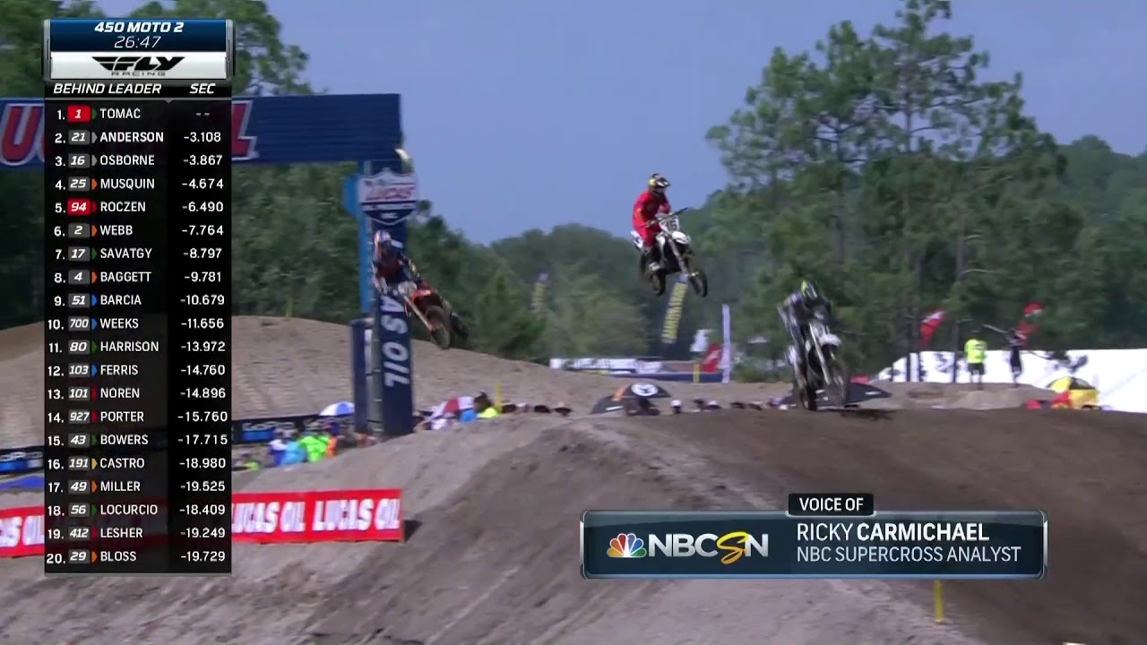 2019 Florida National - 450 Moto 2 Anderson, Osborne and Musquin battle