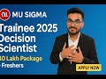 Mu Sigma Recruitment 2025 | Decision Scientist Hiring for Freshers | 40 LPA Package Explained