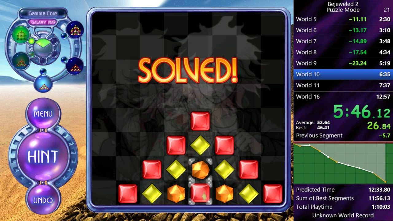 Bejeweled 2 - Puzzle Mode Speedrun - 11:48.75 (former WR)