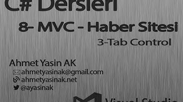 C# Yazılım Dersleri 8-P6 Web-Asp.NET-MVC-Haber Sitesi - 3 Tab Menü