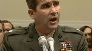 Oliver North Pleads the Fifth During Iran Contra Hearings