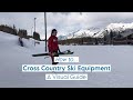 Visual guide to putting on cross country skis and poles