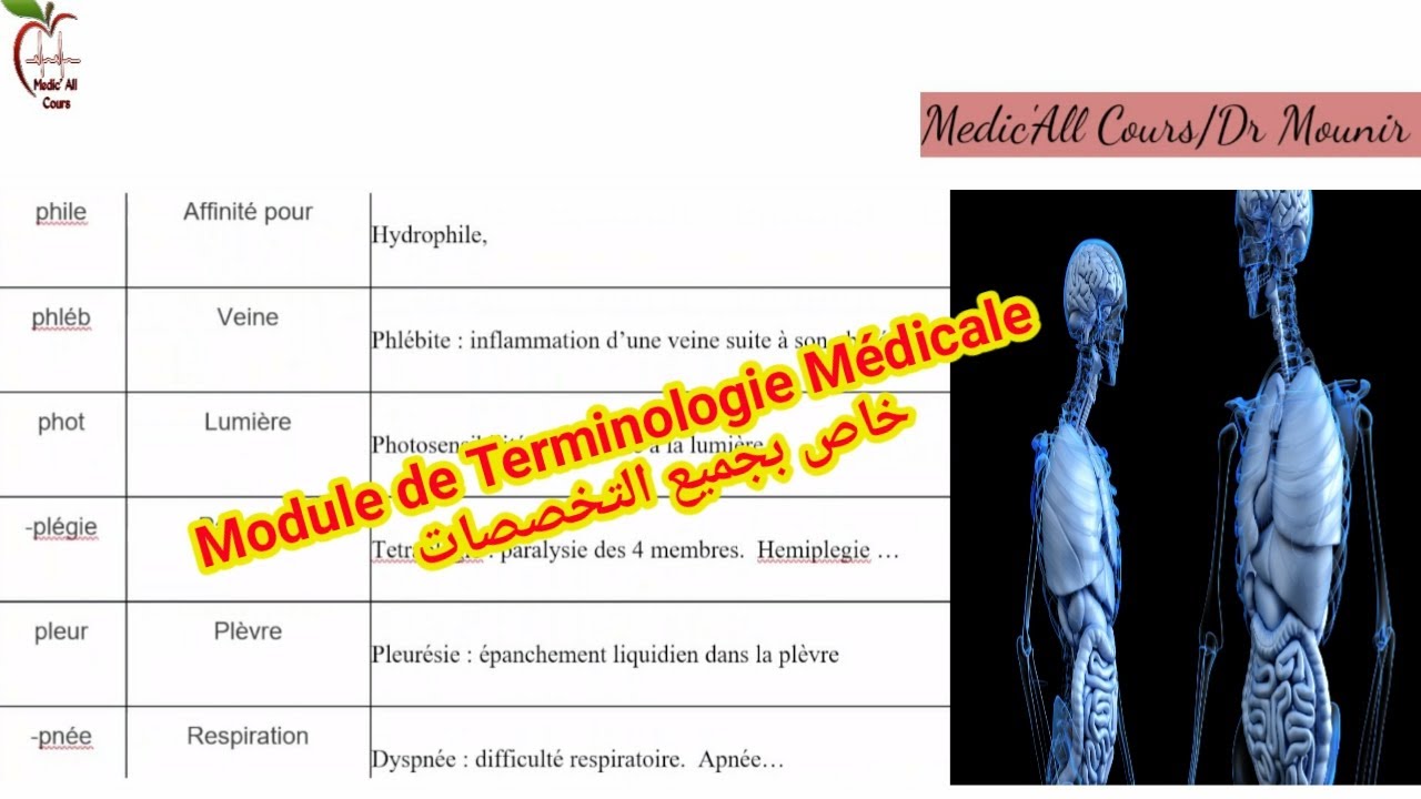 terminologie medicale 5 مع الملخص و التمارين