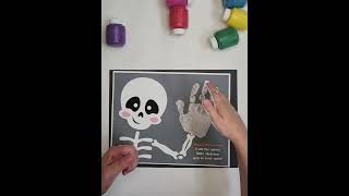 Halloween Handprint Art Cutest little Skeleton Handprint Craft for Kids