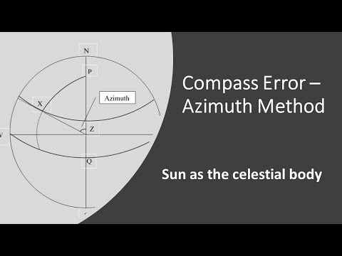 अज़ीमुथ विधि का उपयोग करके कम्पास त्रुटि की गणना - सूर्य (आकाशीय पिंड)
