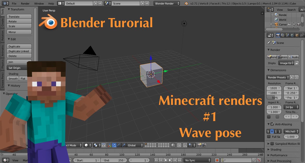 How to MC render #1 wave pose [blender] - YouTube