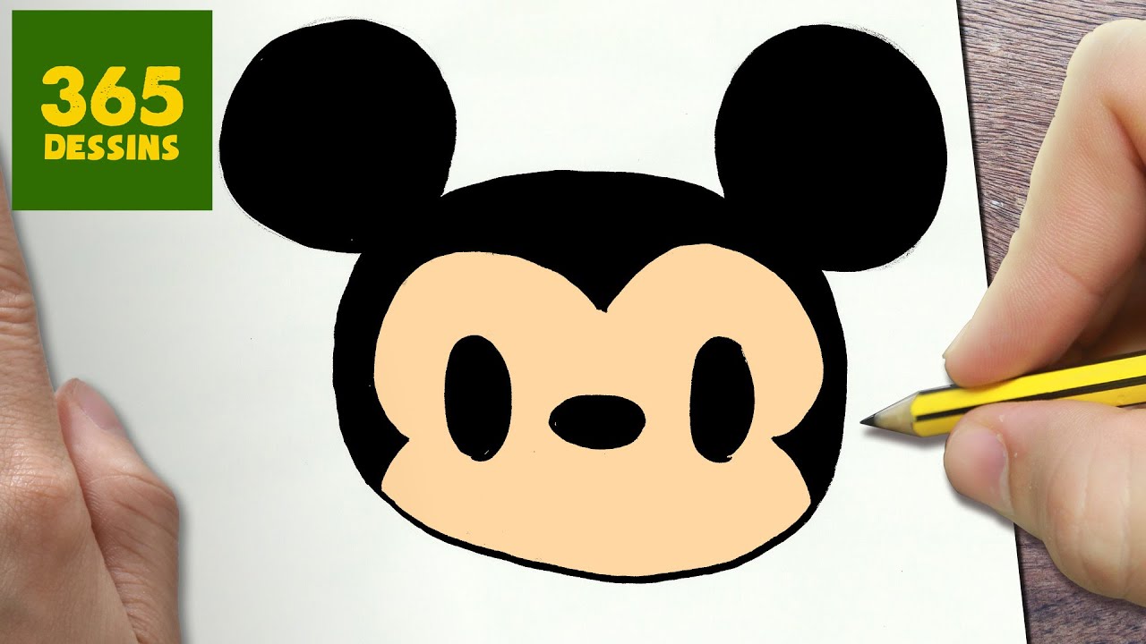 COMMENT DESSINER MICKEY MOUSE KAWAII ÉTAPE PAR ÉTAPE ...