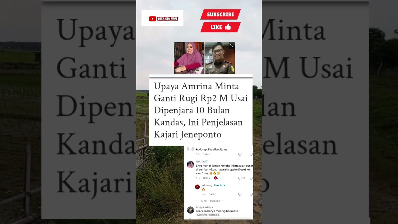 UPAYA AMRINA MINTA GANTI RUGI RP 2M KANDAS.     