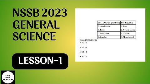 NSSB 2023 General Science Lesson- 1  | Free Classes & Solved MCQs