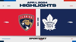 NHL Highlights | Panthers vs. Maple Leafs - April 1, 2024