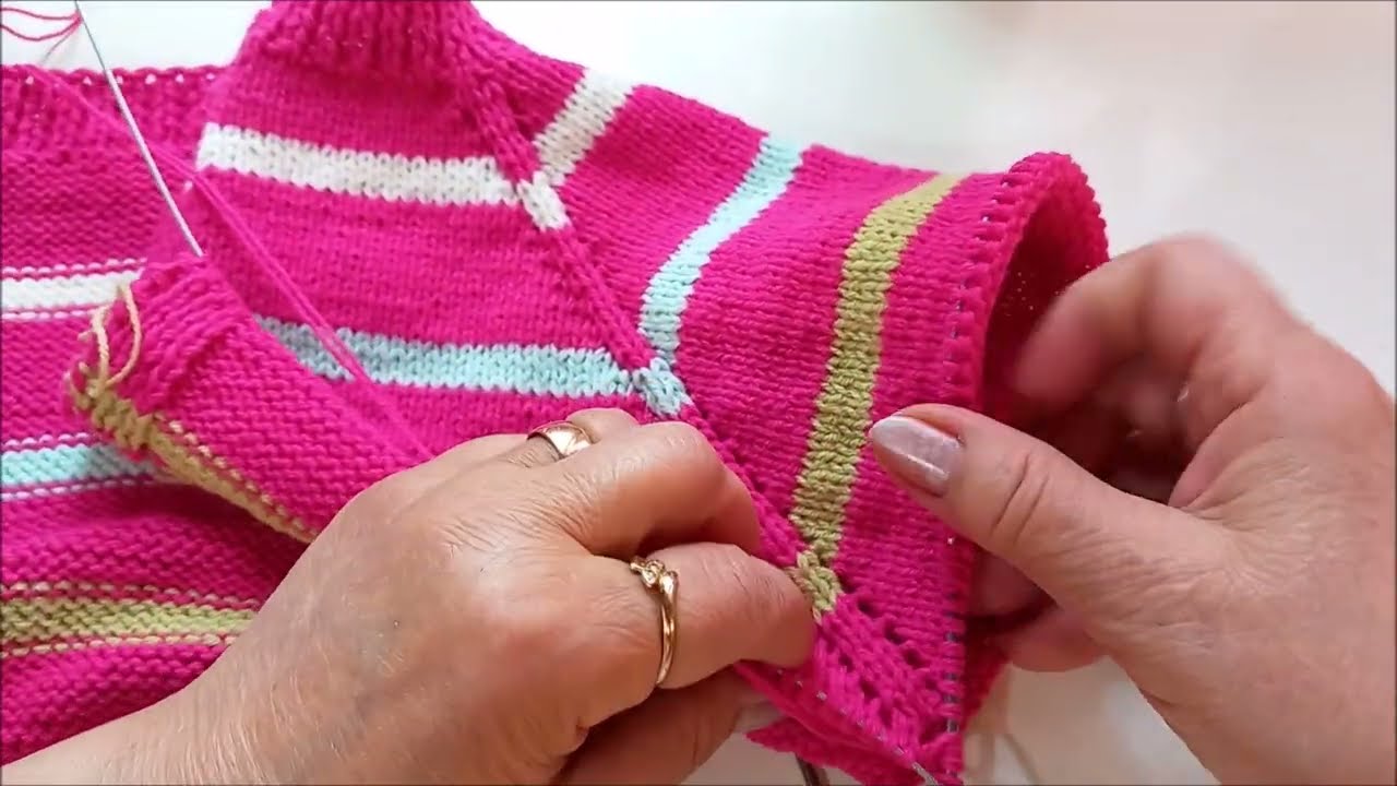 Cum tricotam un cardigan, o vesta cu maneca raglan  inceput de sus