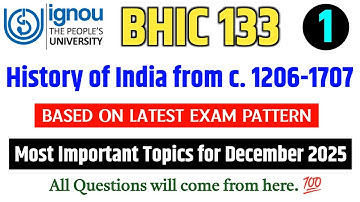 BHIC 133 Important Questions December 2025 Exam | BHIC 133 Question Paper December 2025 | IGNOU Exam