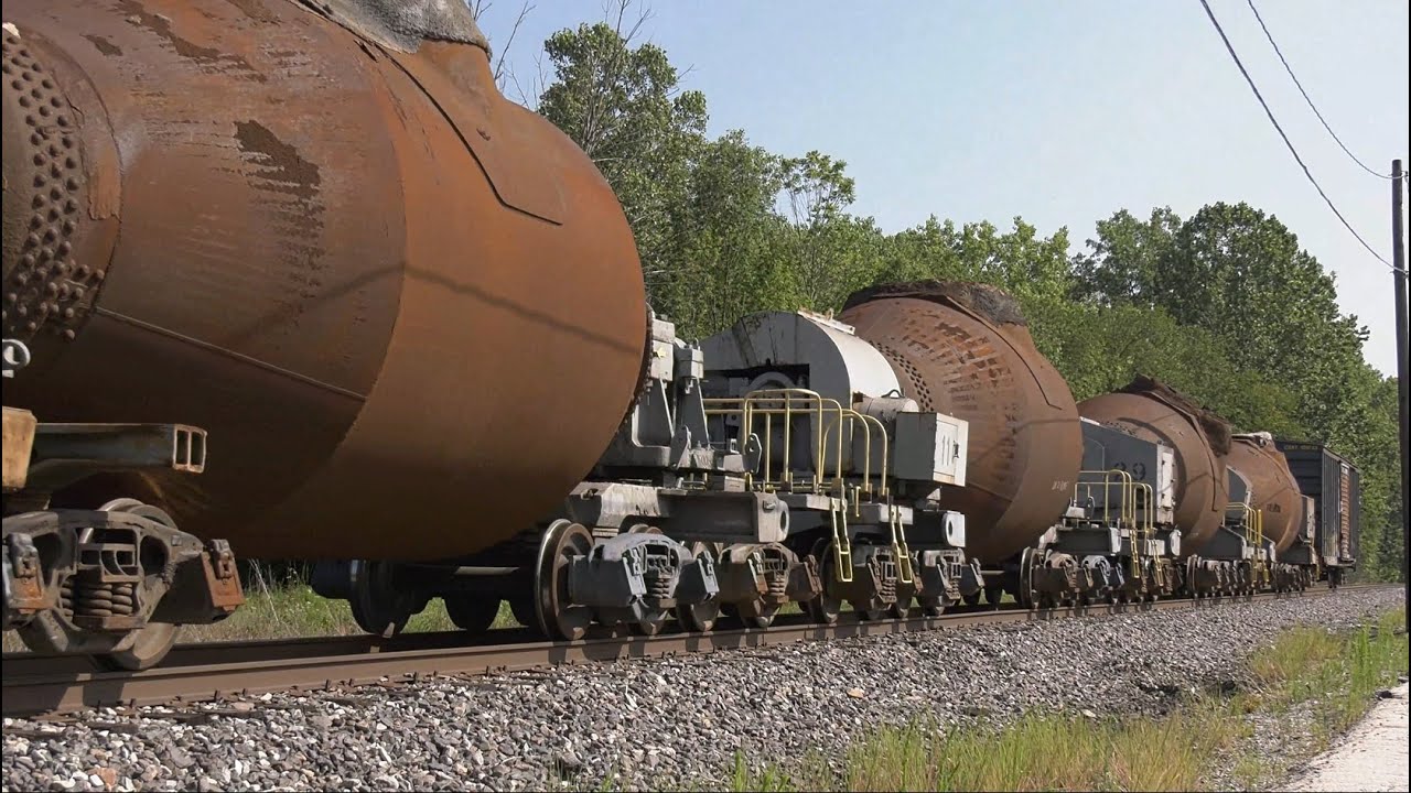 Bottle train on the CL&W at Lester and fly over of closed Republic Steel Mill