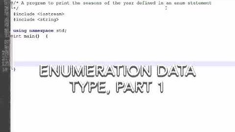 Enumeration Data Type in C++, Basics Part 1