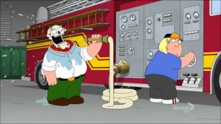 Family Guy - Peter Griffin drinks from fire hose