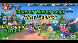 Ash Grininja Return 😍 | New Event's In Monster Master Saga 🤩 | Island Return | M.K.Gamerz