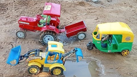 Tractor Auto Rickshaw in Mudding stuck | jcb dumper car vehicle | TractorToys