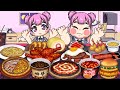 Pink hair Fattening food ASMR Mukbang Animation Yoyo girl