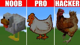 Pixel Art (NOOB vs PRO vs HACKER) Chicken in Minecraft