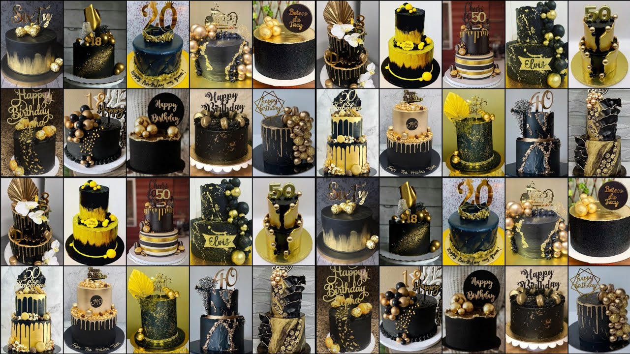 🎂Black And Gold Birthday Cake Design 2023/Black And Gold Cake/Birthday Cake Design/Cake Design#Cake