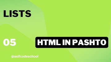 05 Html List | Html in Pashto for Beginners