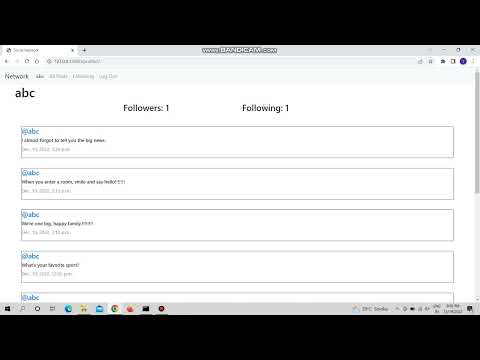 CS50 Web Programming Project 4: Network