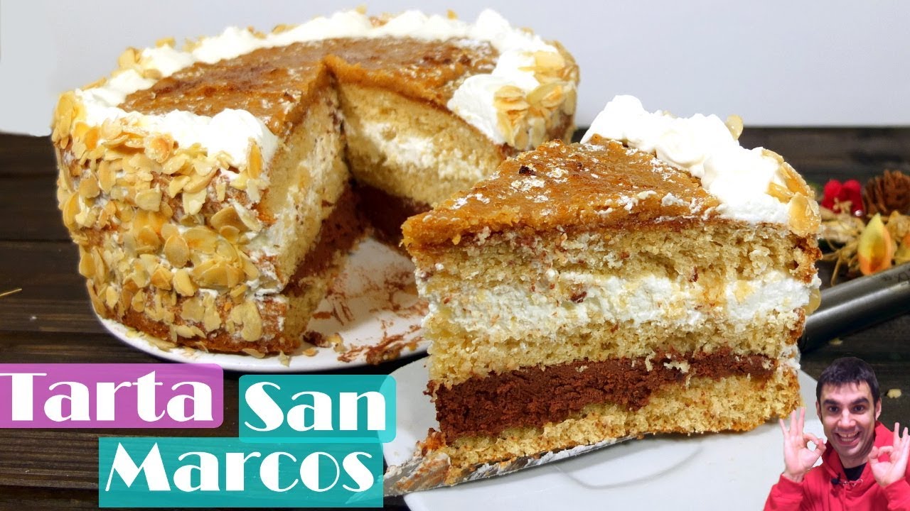 TARTA SAN MARCOS😍🥧😋,TORTA de BIZCOCHO RELLENA receta paso a paso. Receta # 455