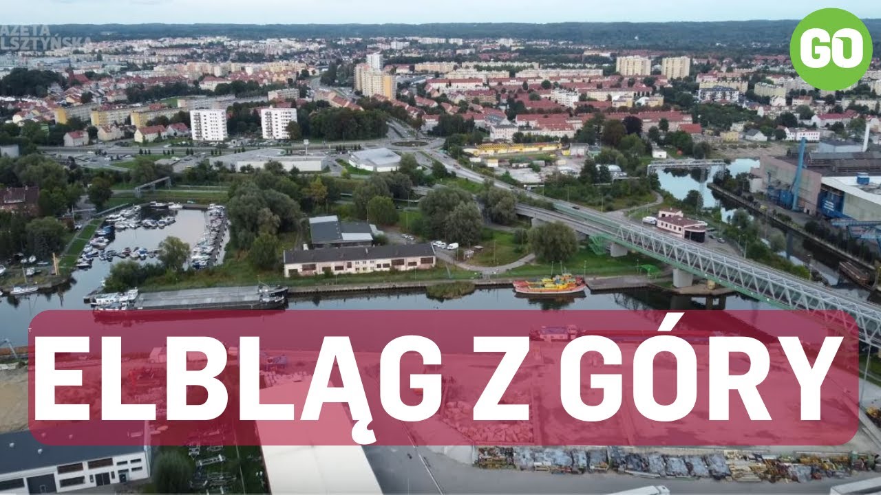 Port w Elblągu i okolice z góry [dron, 4K]