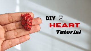 How to make human heart with clay 🫀|diy heart with clay full tutorial #heart #diy #sculpture