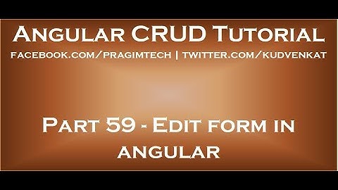 Edit form in angular