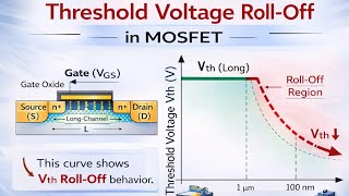 Threshold Voltage Roll-Off in MOSFET Explained | Short Channel Effects in VLSI