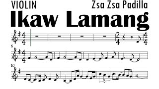 Video thumbnail of "IKAW LAMANG Violin Sheet Music Backing Track Play Along Partitura"