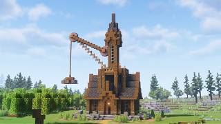 Minecraft: How to Make a Mining Crane | Mining Survival House Tutorial