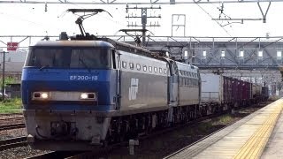 JR貨物 EF200-18+EF66-119 (1250レ) と EF64-1026 (1653レ) 清洲駅 貨物線