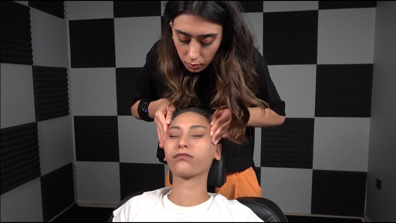 ASMR Female Massage Head Massage  Face Massage and Back Massage