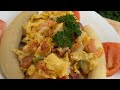 HAITIAN EGGS SHRIMP N HOTDOGS BOILED GREEN BANANAS|KIJAN POU FÈ ZE FRI AK KRIVIT HOTDOG FIG BOUY