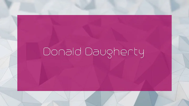 Donald Daugherty - appearance