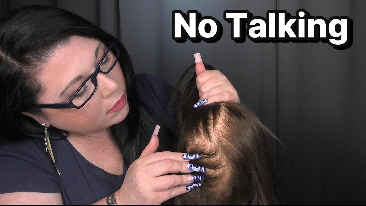 ASMR Scalp Check with Long Nails (NO TALKING) (Hair Pulling, Scalp Scratching Massage, Hair Play)
