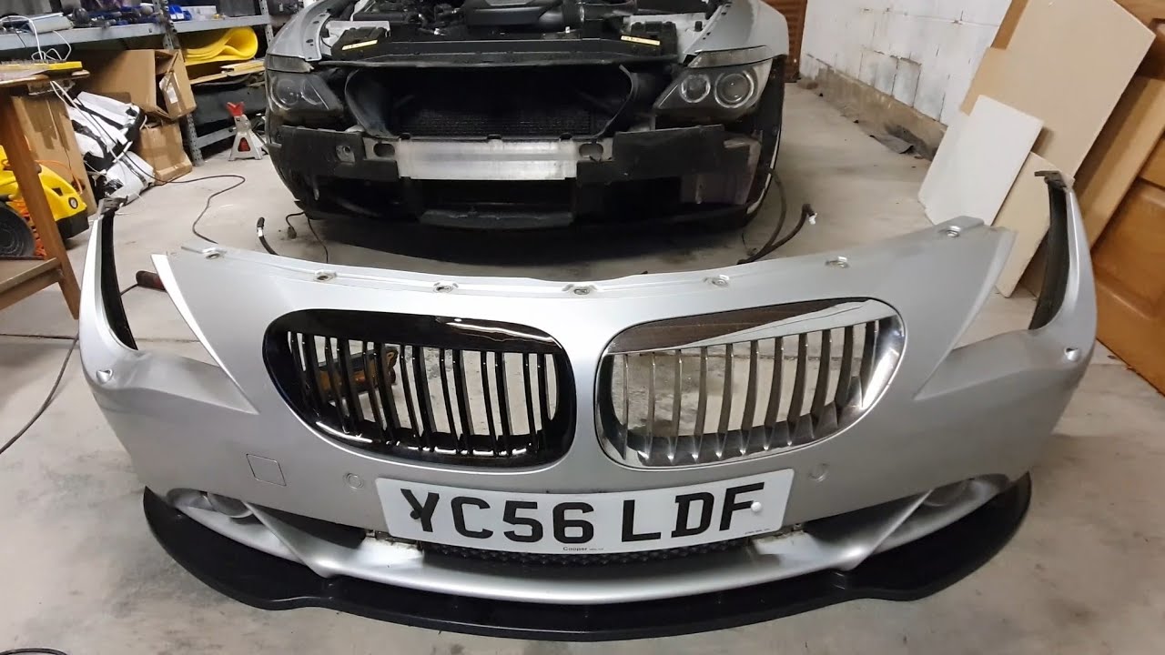 BMW E63 650i Bumper Removal + Ebay Twin Slit Grill Budget Supercar Build YouTube