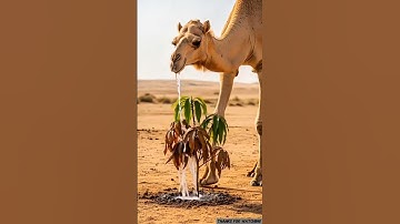 The camel saved the mango plant from drying up by watering it.😭#ai #tree #save #camel #shorts #viral