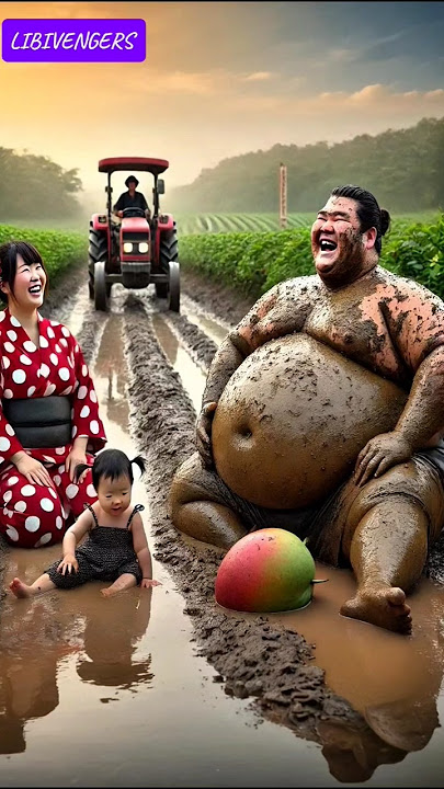 Evolution of cat:Sumo wrestler and baby sitting on the dirty road with tractor 🥰#cat#cute#love#short