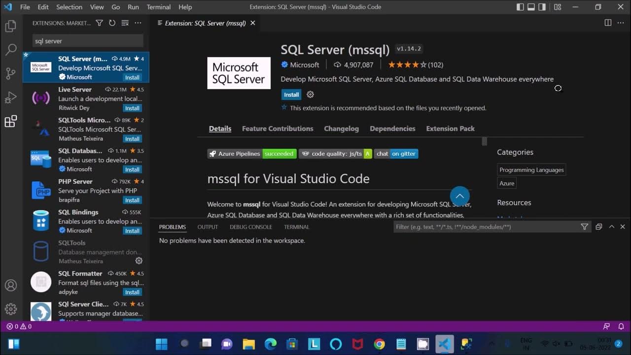 How to connect SQL Server with Visual Studio Code - YouTube