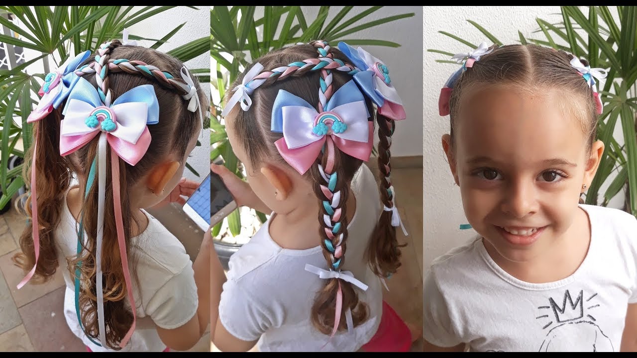 Penteado Infantil de Festa Junina com fitas e tranças - thptnganamst.edu.vn