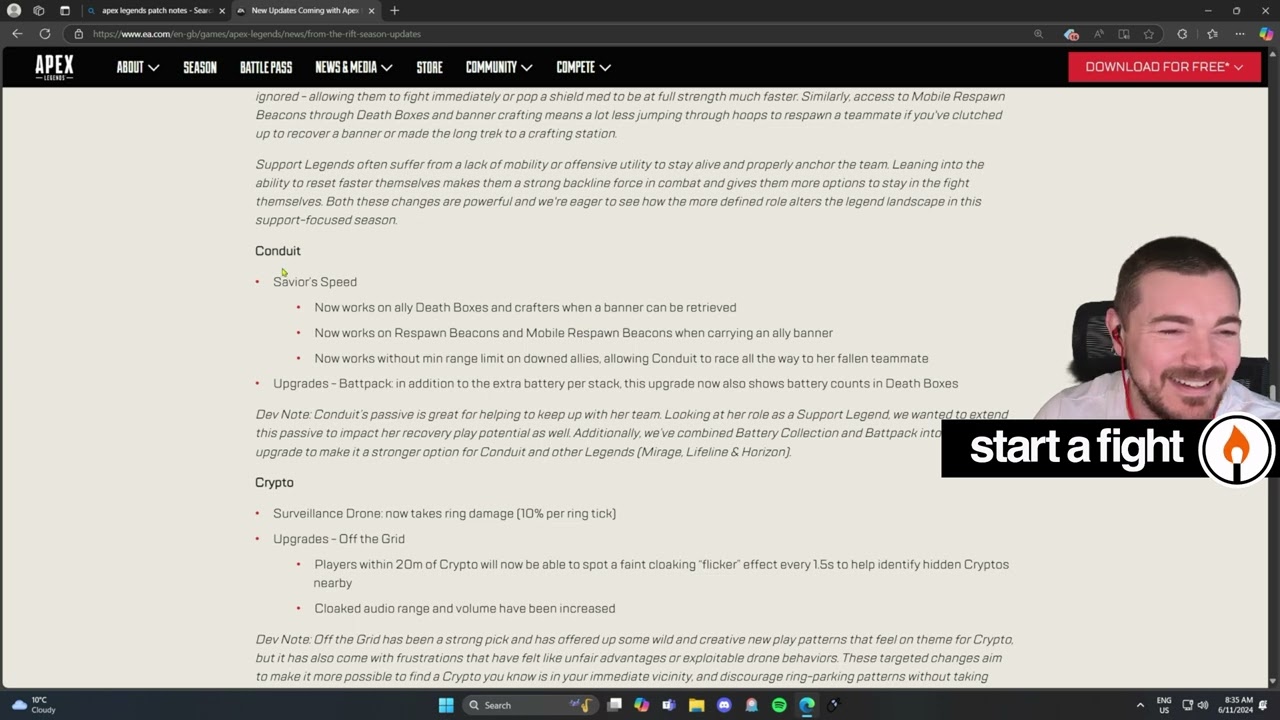 Apex Legends from the Rift patch notes reaction