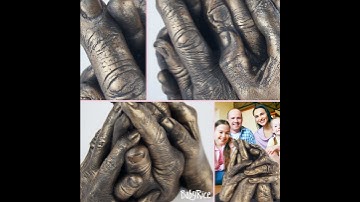 BabyRice Family Hand Casting Kit - Make 3D Plaster Cast of Family Hands - Alginate Impression Mould